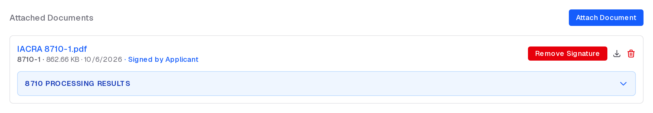 Attached Documents on a checkride, with an 8710 and Attach Document